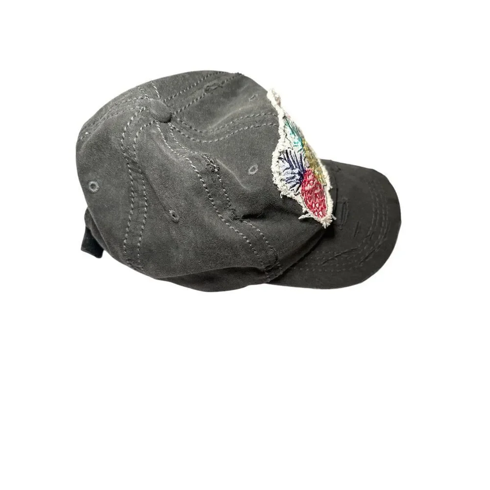4350 District Pineapple Gray Summer, Outdoor, Distressed Baseball Cap